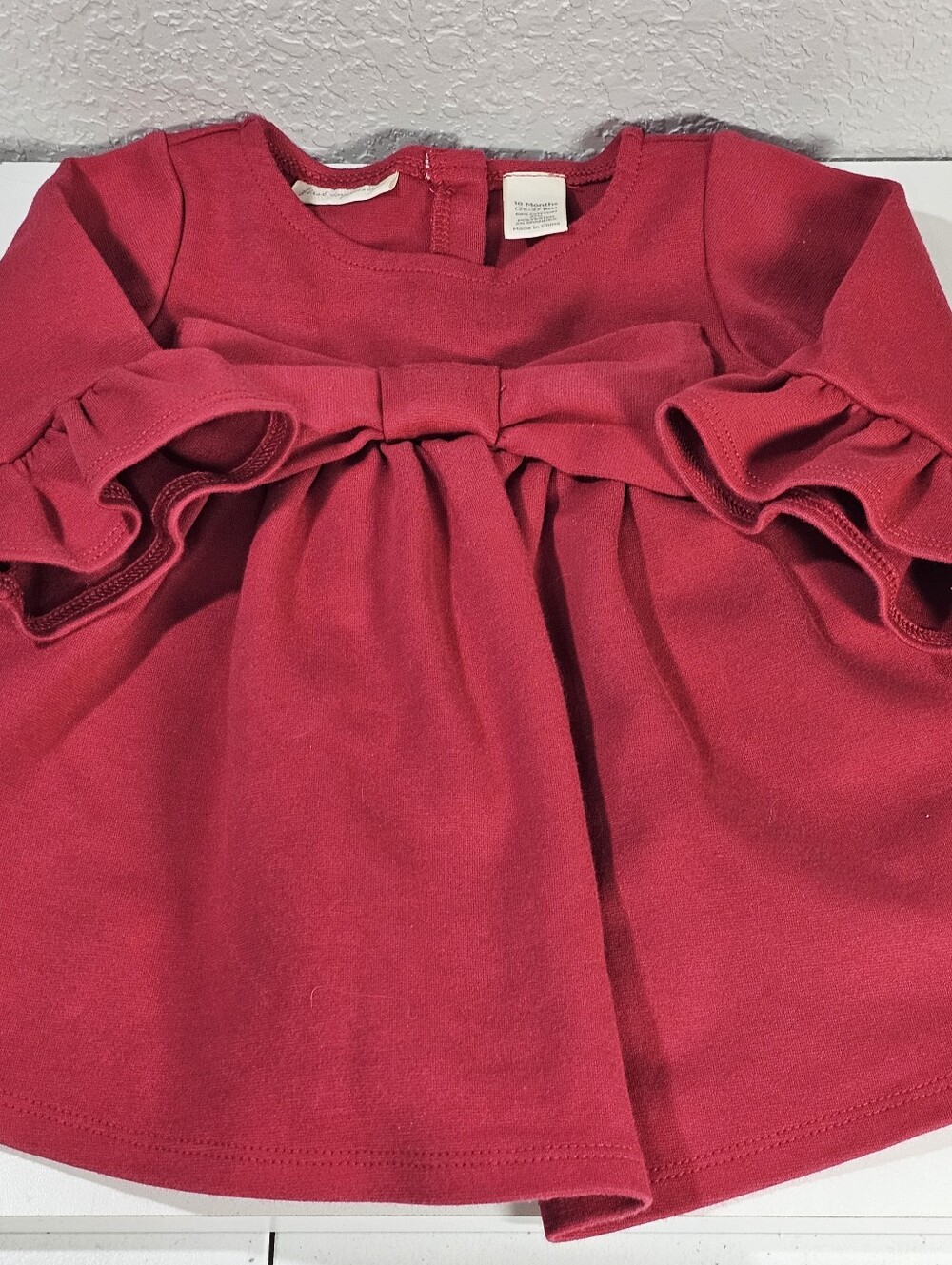 First Impressions Long-sleeved Dress Red 18 Months
